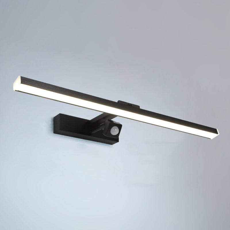 Linear Shape Metal Vanity Light Modern Style 1 Light Vanity Light Fixture in Black