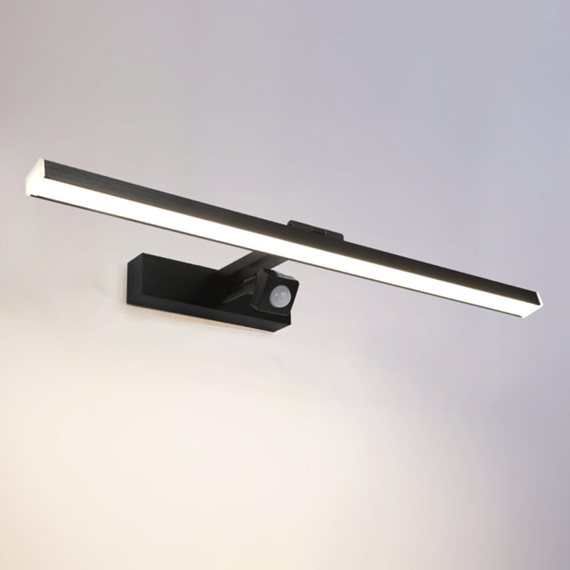 Linear Shape Metal Vanity Light Modern Style 1 Light Vanity Light Fixture in Black