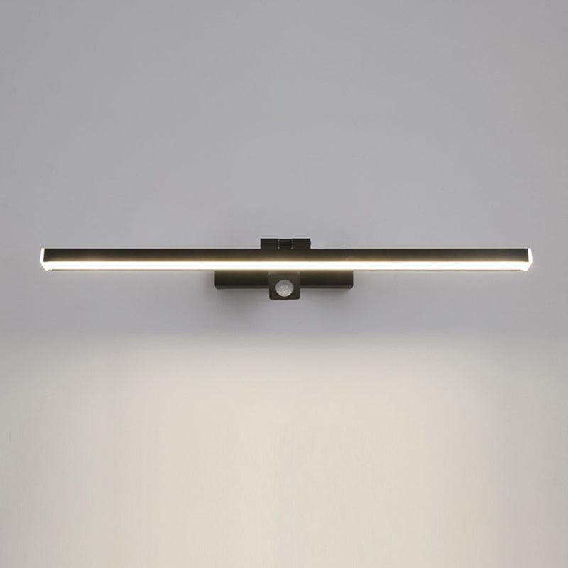 Linear Shape Metal Vanity Light Modern Style 1 Light Vanity Light Fixture in Black