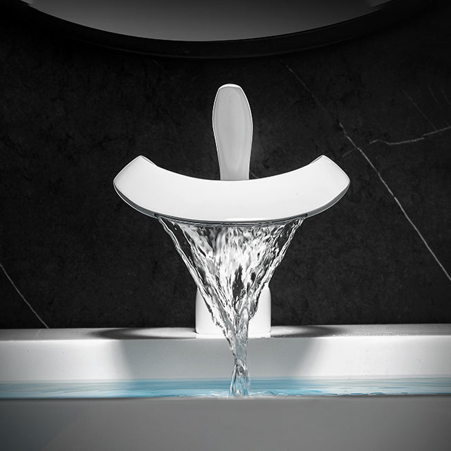 Unique Moedern Faucet Bathroom Lever Handle Waterfall Spout Faucet