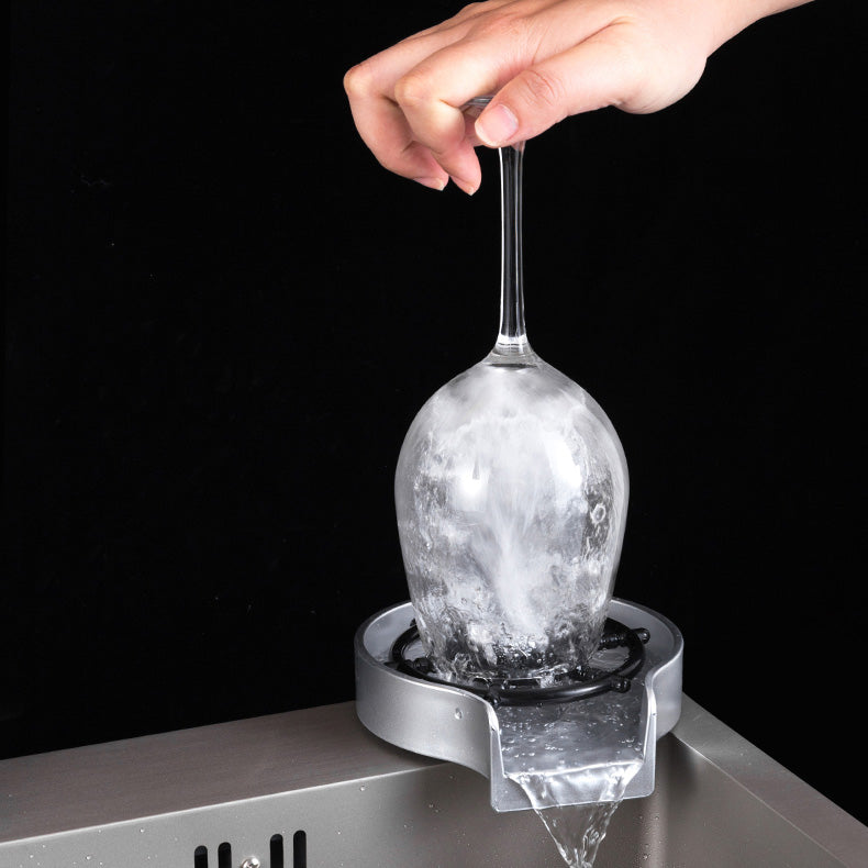 Grey Kitchen Sink Cutting Board Single Bowl Stainless Steel Top-Mount Kitchen Sink