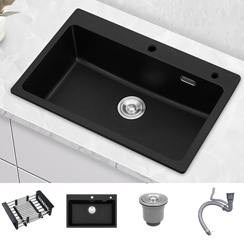 Quartz Kitchen Sink Rectangular Single Bowl Kitchen Sink with Drain Assembly