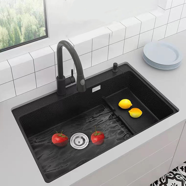 Quartz Kitchen Sink Rectangular Kitchen Sink with Drain Assembly
