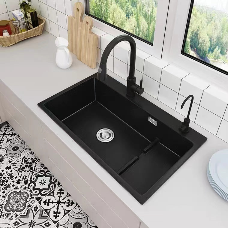 Quartz Kitchen Sink Rectangular Kitchen Sink with Drain Assembly