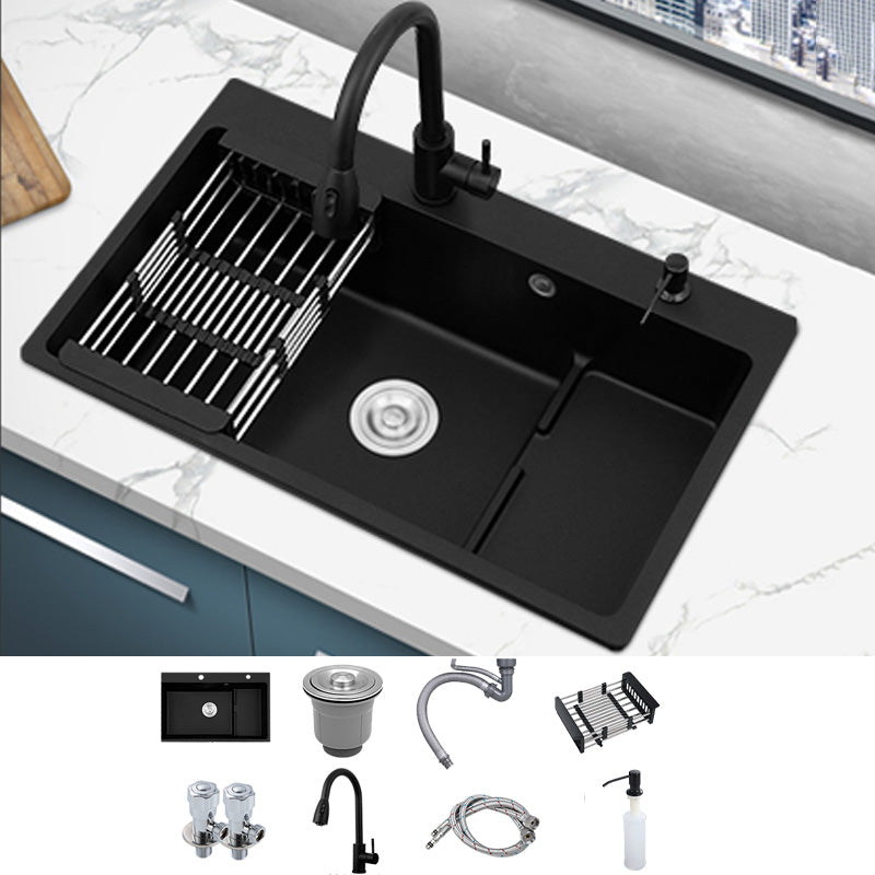 Quartz Kitchen Sink Rectangular Kitchen Sink with Drain Assembly