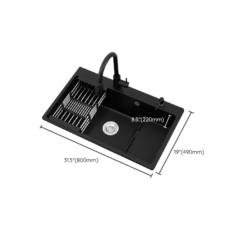 Quartz Kitchen Sink Rectangular Kitchen Sink with Drain Assembly