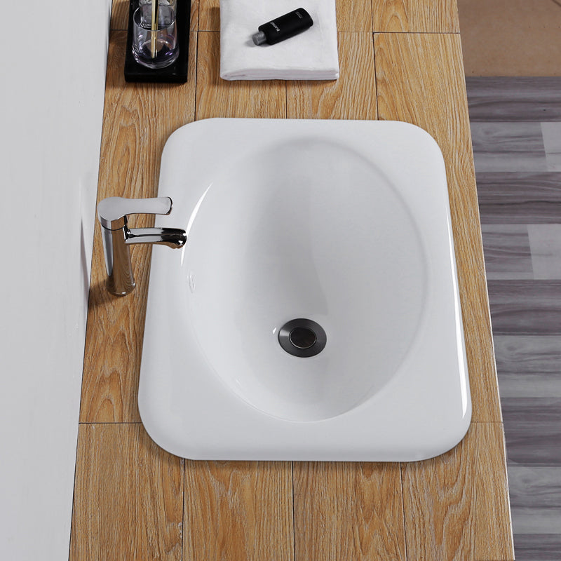 Traditional Square Wash Stand Ceramic Metal Undermount Bathroom Sink