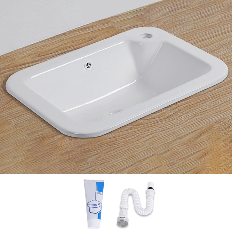 Traditional Square Wash Stand Ceramic Metal Undermount Bathroom Sink