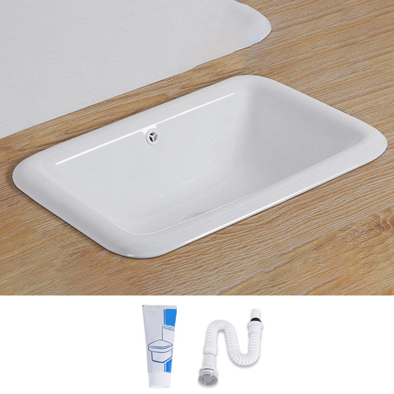 Traditional Square Wash Stand Ceramic Metal Undermount Bathroom Sink