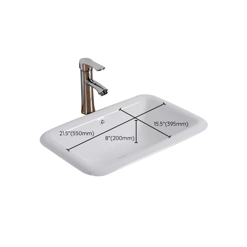 Traditional Square Wash Stand Ceramic Metal Undermount Bathroom Sink