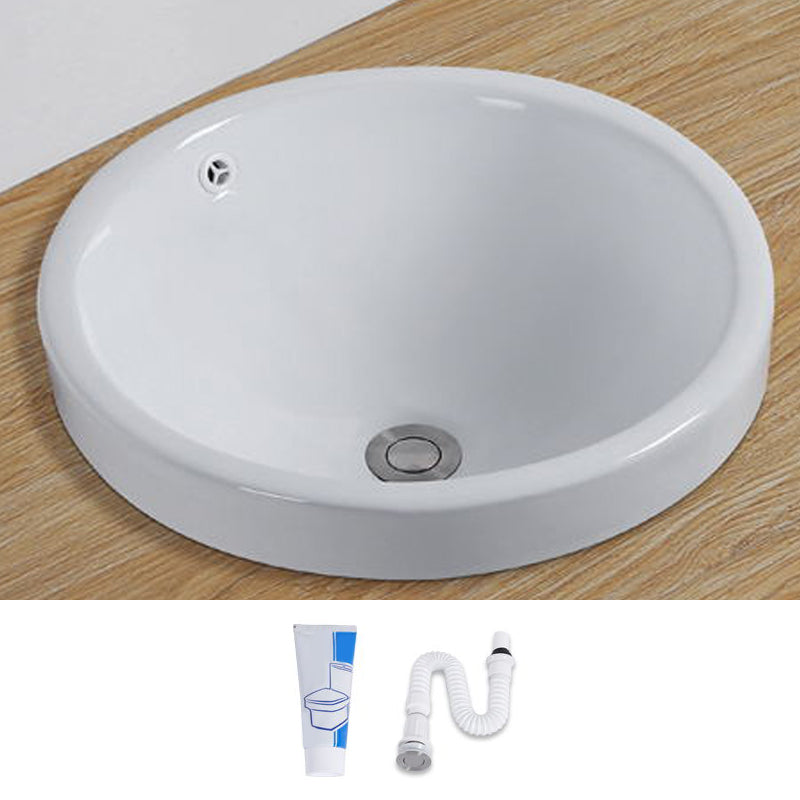 Contemporary Oval Wash Stand Ceramic Metal Undermount Bathroom Sink