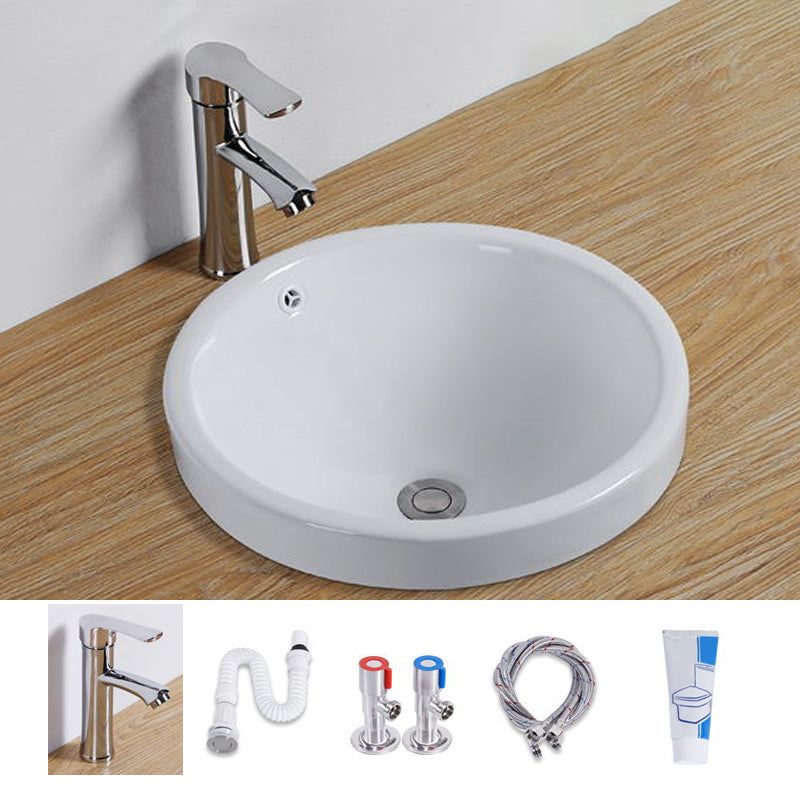 Contemporary Oval Wash Stand Ceramic Metal Undermount Bathroom Sink
