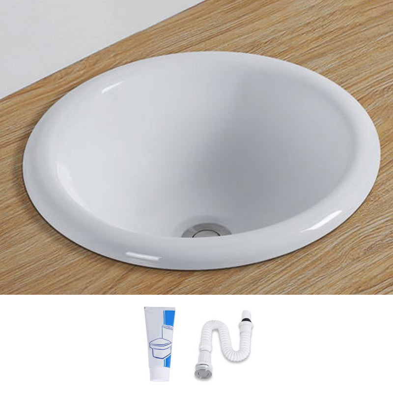 Contemporary Oval Wash Stand Ceramic Metal Undermount Bathroom Sink