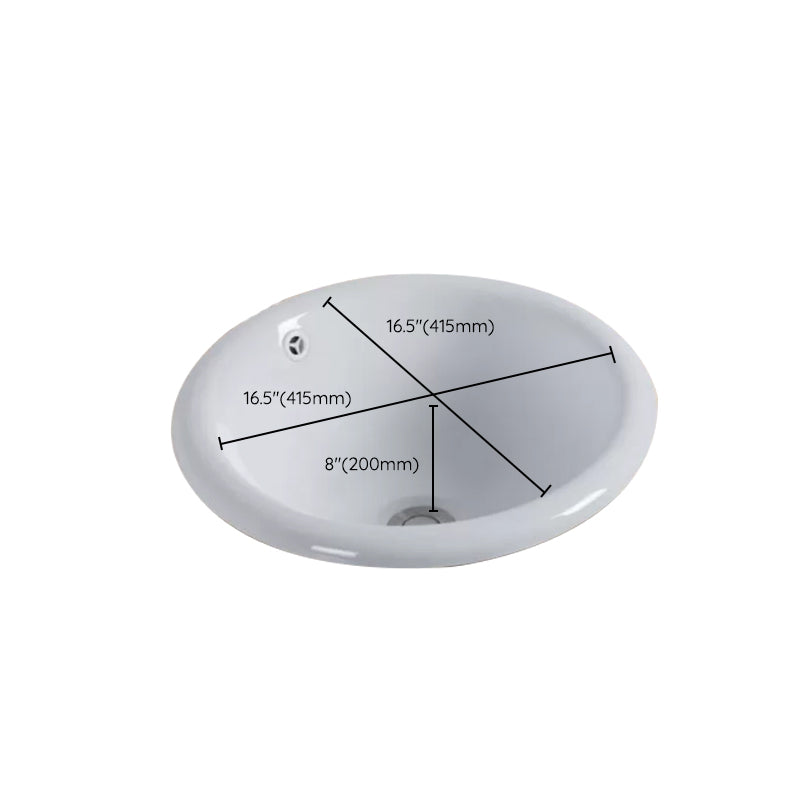 Contemporary Oval Wash Stand Ceramic Metal Undermount Bathroom Sink