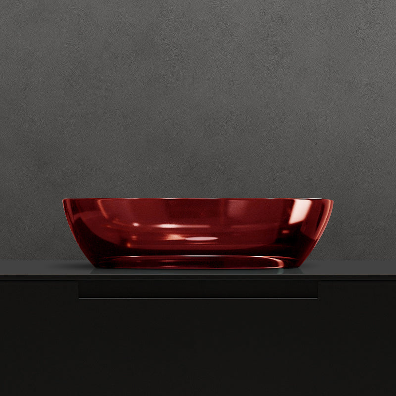 Modern Vessel Bathroom Sink Oval Resin Vessel Lavatory Sink(Not Including Faucet)