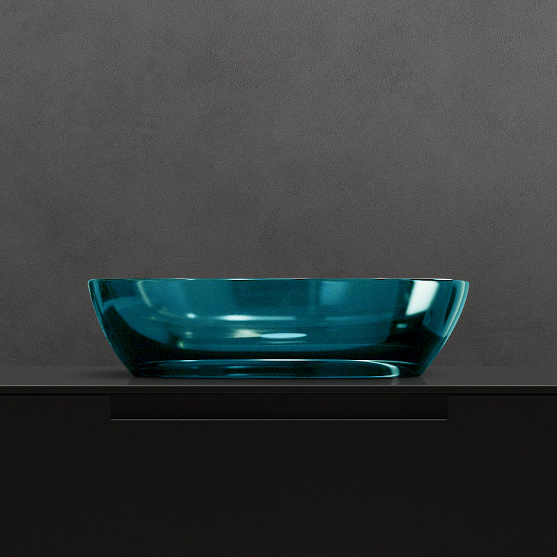 Modern Vessel Bathroom Sink Oval Resin Vessel Lavatory Sink(Not Including Faucet)