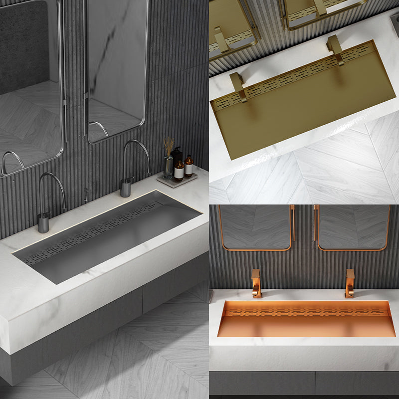 Modern Style Bathroom Sink Stainless Steel Rectangular Bathroom Sink with Hose