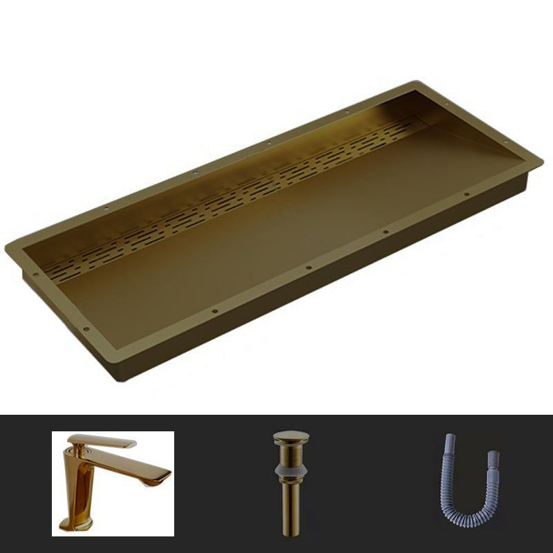 Modern Style Bathroom Sink Stainless Steel Rectangular Bathroom Sink with Hose