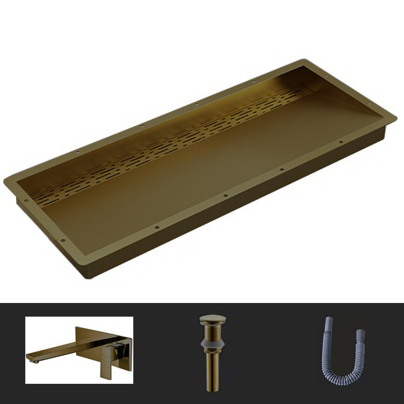 Modern Style Bathroom Sink Stainless Steel Rectangular Bathroom Sink with Hose