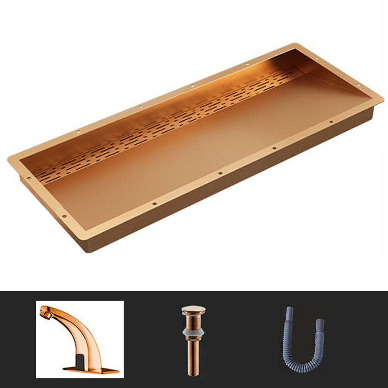 Modern Style Bathroom Sink Stainless Steel Rectangular Bathroom Sink with Hose