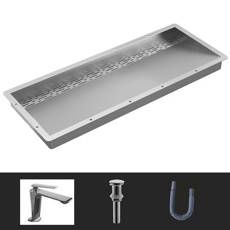 Modern Style Bathroom Sink Stainless Steel Rectangular Bathroom Sink with Hose