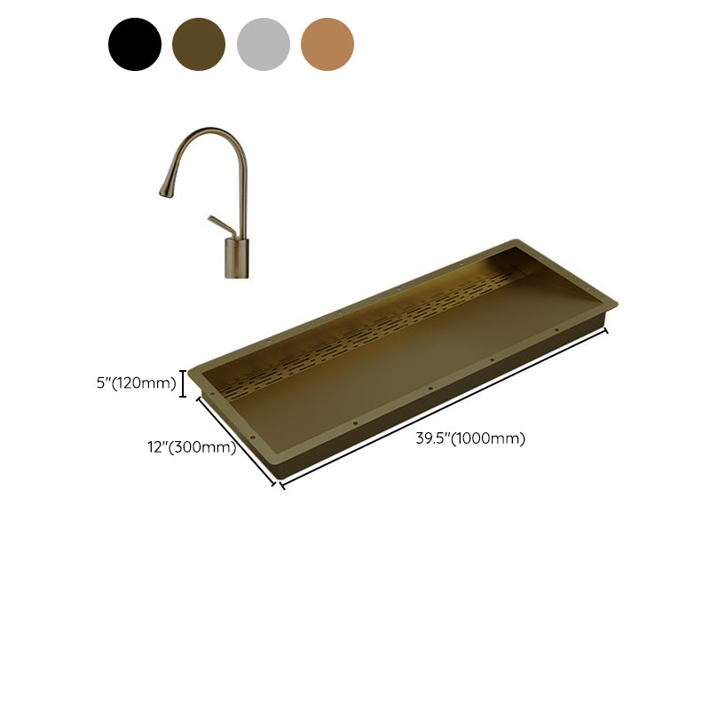 Modern Style Bathroom Sink Stainless Steel Rectangular Bathroom Sink with Hose