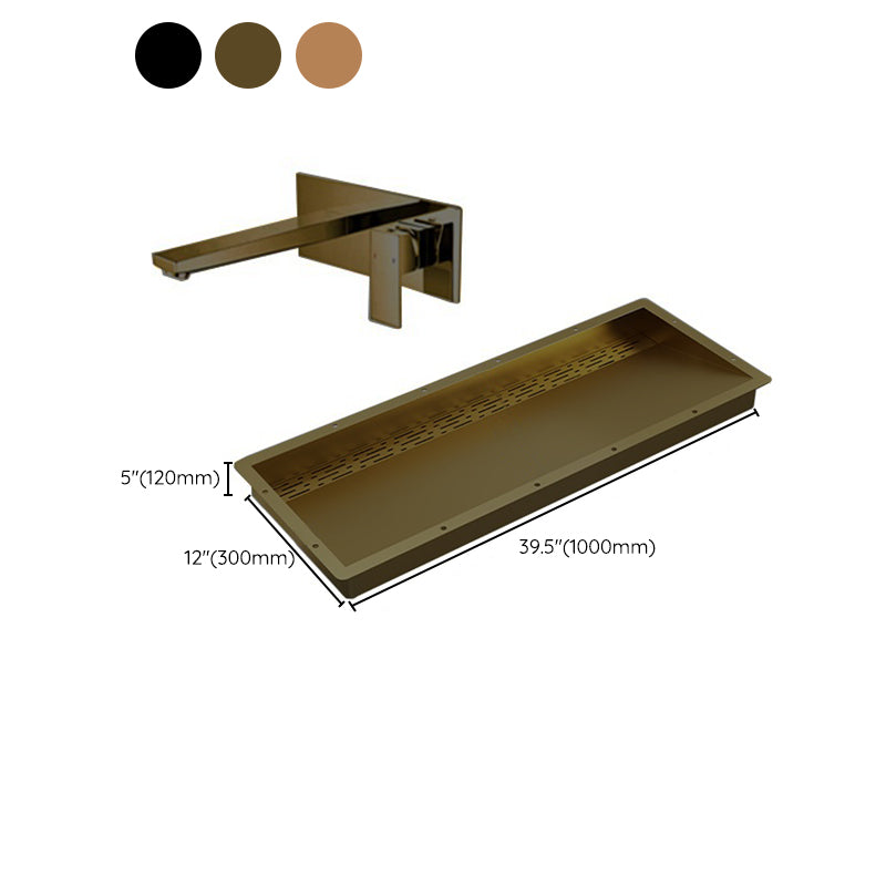 Modern Style Bathroom Sink Stainless Steel Rectangular Bathroom Sink with Hose
