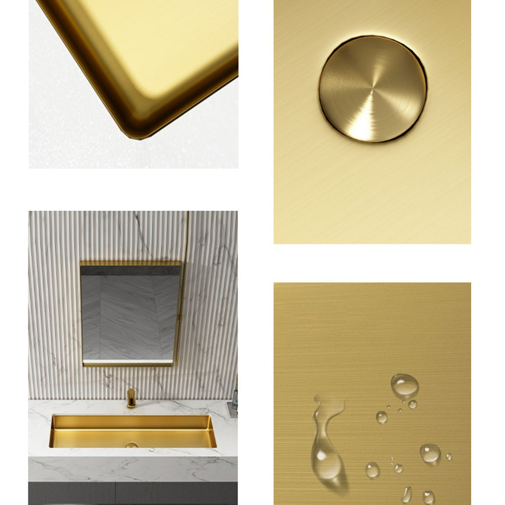 Modern Style Bathroom Sink Rectangular Metal Bathroom Sink with Faucet