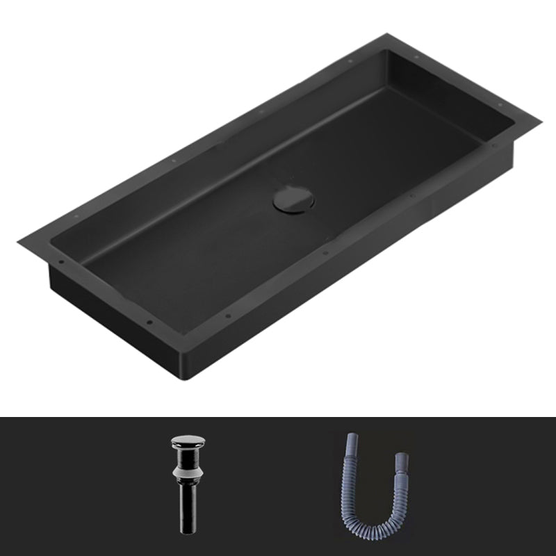 Modern Style Bathroom Sink Rectangular Metal Bathroom Sink with Faucet