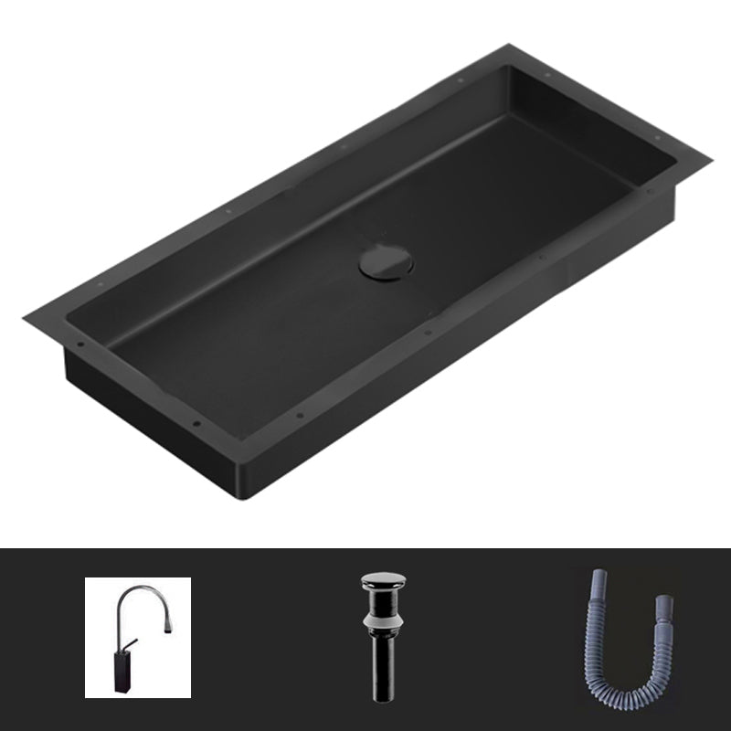 Modern Style Bathroom Sink Rectangular Metal Bathroom Sink with Faucet