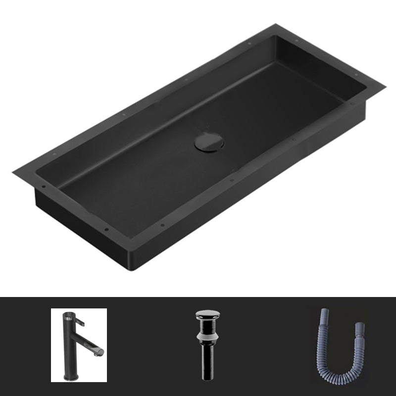 Modern Style Bathroom Sink Rectangular Metal Bathroom Sink with Faucet