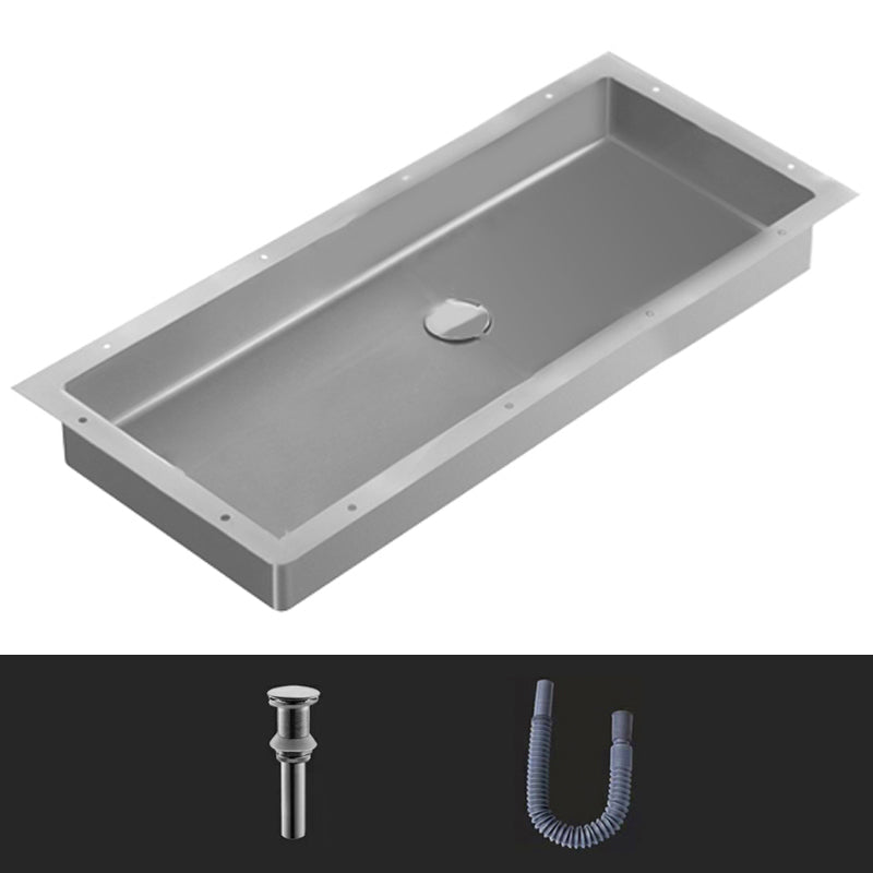 Modern Style Bathroom Sink Rectangular Metal Bathroom Sink with Faucet