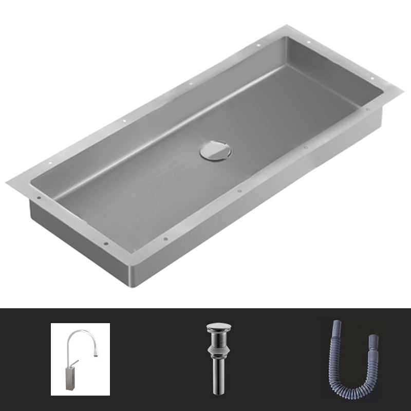 Modern Style Bathroom Sink Rectangular Metal Bathroom Sink with Faucet
