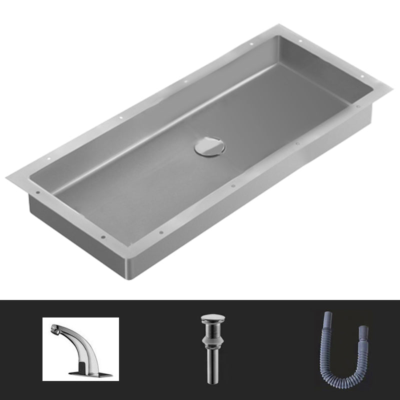 Modern Style Bathroom Sink Rectangular Metal Bathroom Sink with Faucet