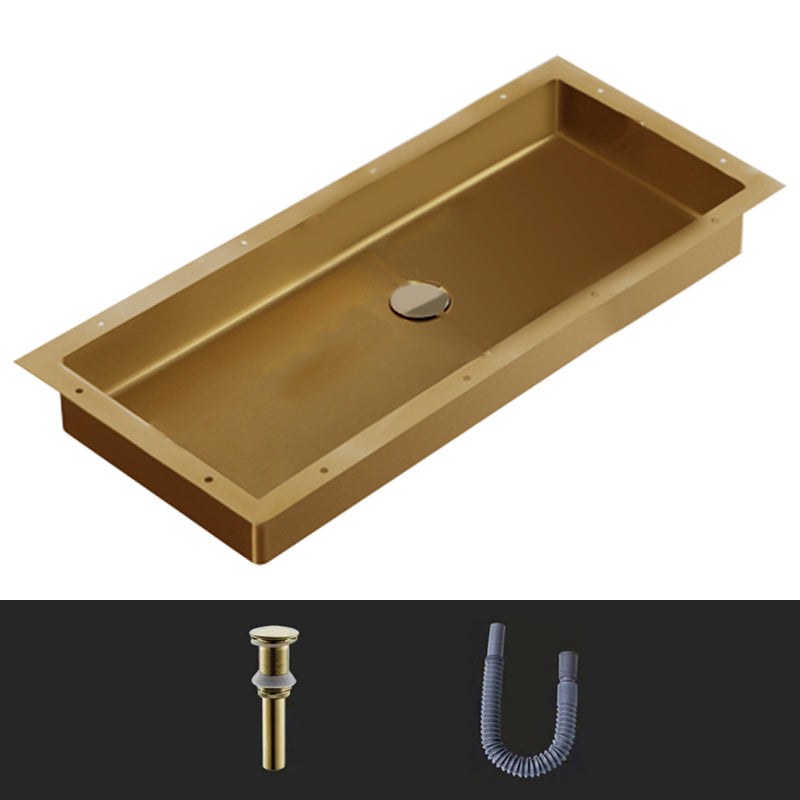 Modern Style Bathroom Sink Rectangular Metal Bathroom Sink with Faucet