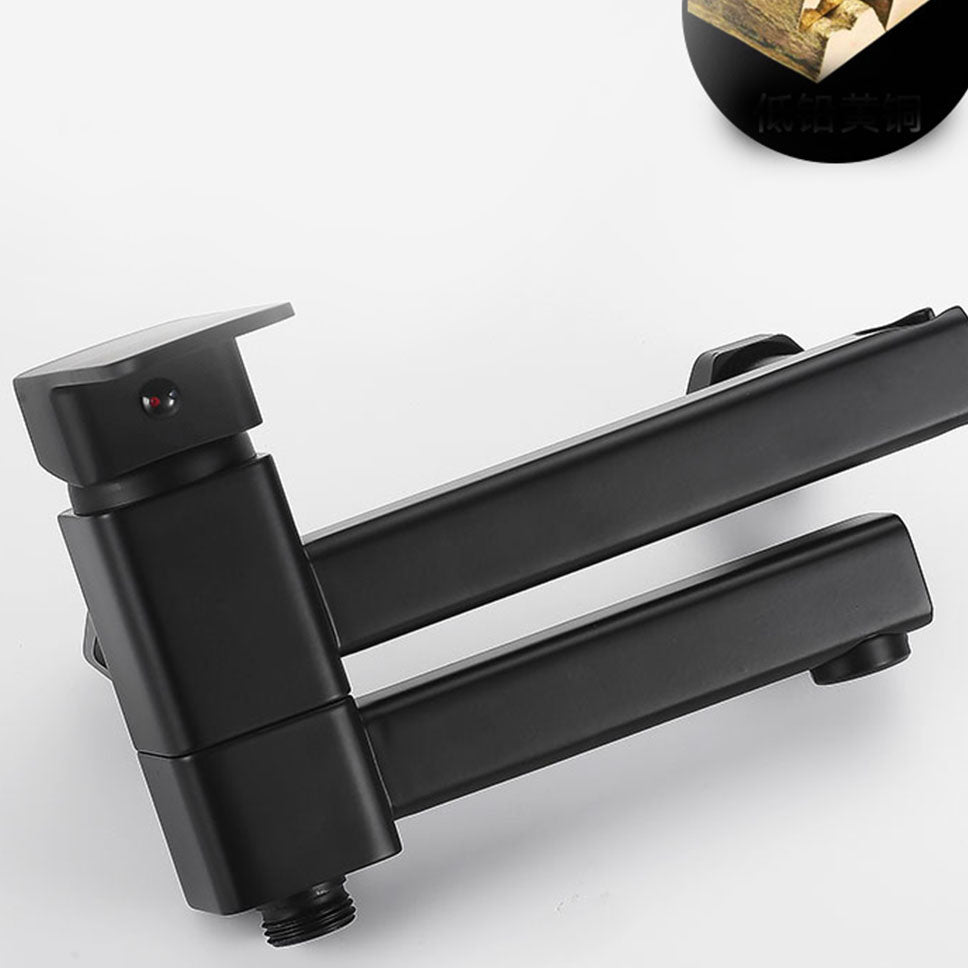 Wall Mounted Tub Filler Modern Single Lever Handle Swivel Tub Filler with Handshower