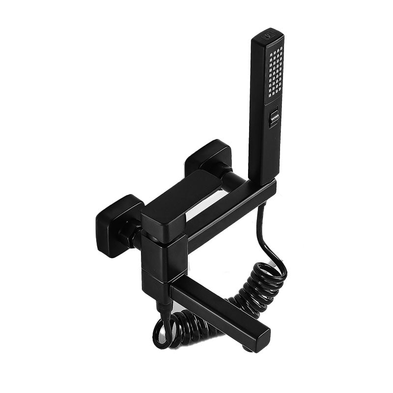 Wall Mounted Tub Filler Modern Single Lever Handle Swivel Tub Filler with Handshower