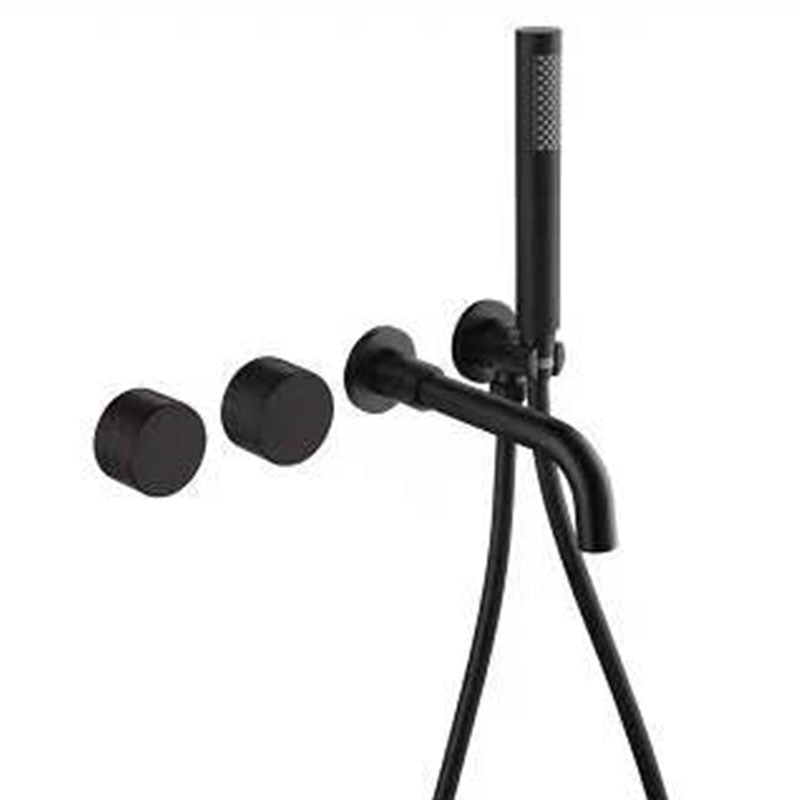 Contemporary Wall Mounted Metal Tub Filler Low Arc Waterfall Bathroom Faucet