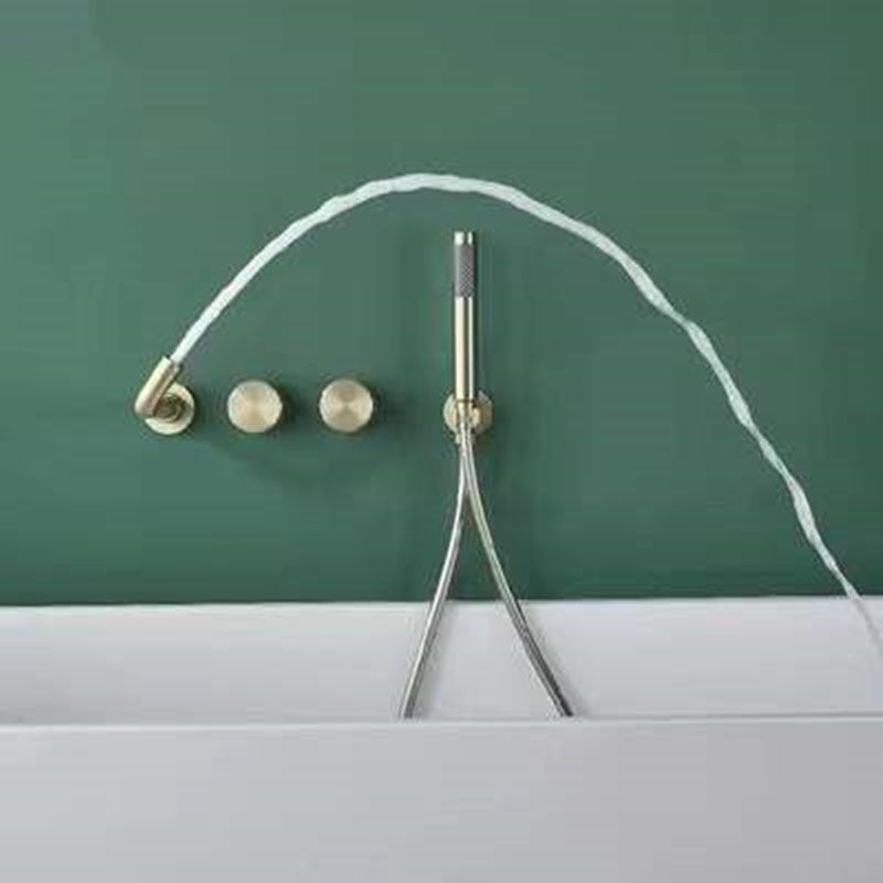 Contemporary Wall Mounted Metal Tub Filler Low Arc Waterfall Bathroom Faucet