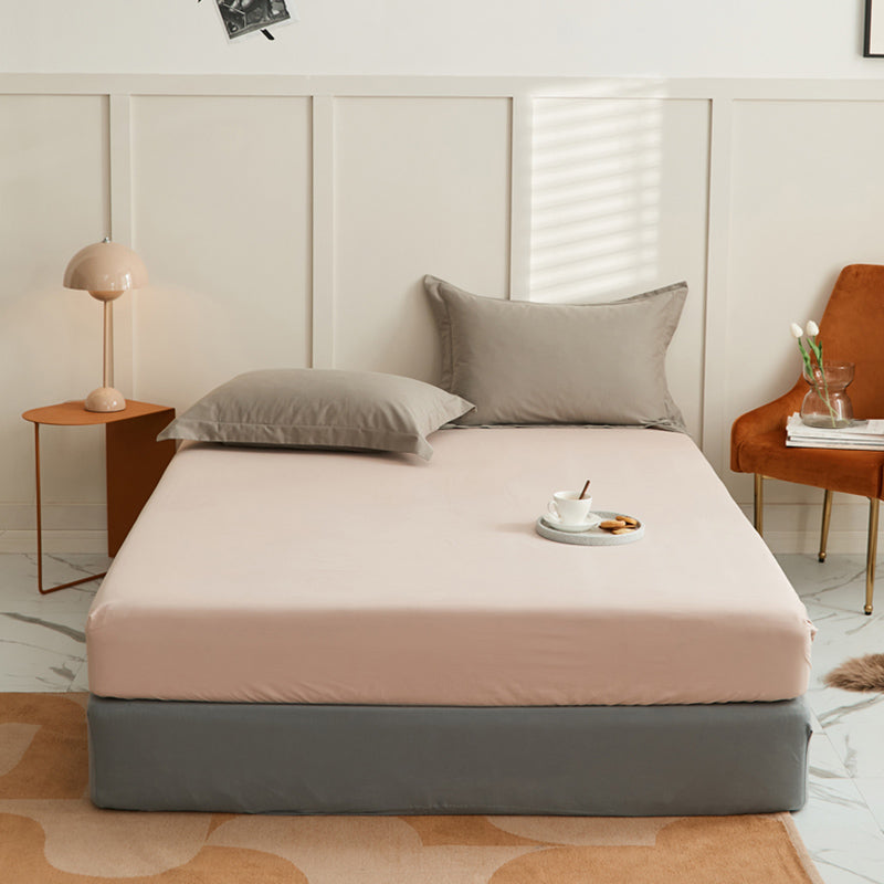 Cotton Bed Sheet Set Solid Color Breathable Bed Sheet Set with Fade Resistant