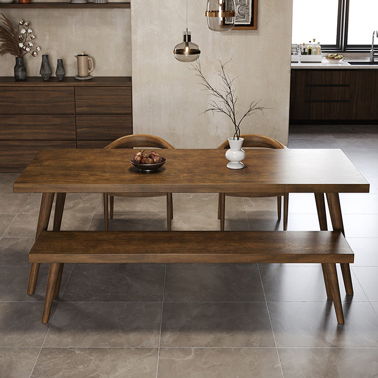 Simplicity Style Dinette Table Solid Wood Rectangle Dining Room Table in Brown