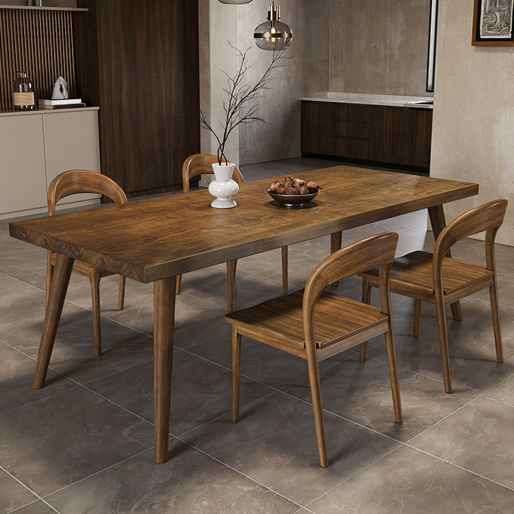 Simplicity Style Dinette Table Solid Wood Rectangle Dining Room Table in Brown