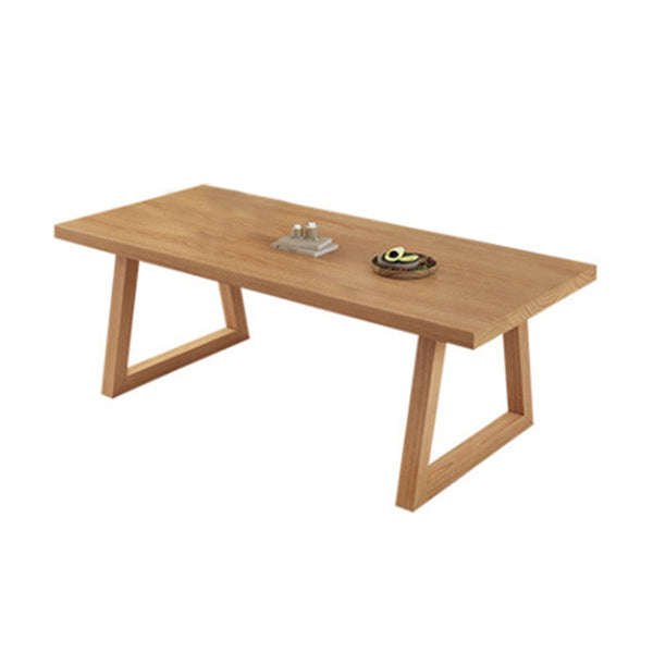 Simplicity Style Dinette Table Rectangle Solid Wood Dinner Table in Brown