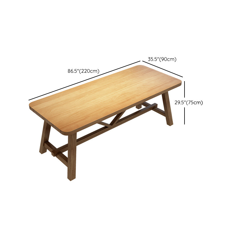 Industrial Dinette Table Solid Wood Rectangle Dinner Table in Brown