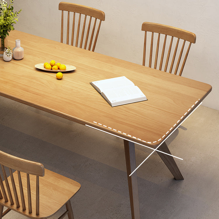 Industrial Style Dinette Table Solid Wood Rectangle Dinner Table in Brown