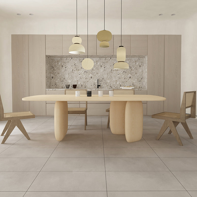 Contemporary Rectangle Dinner Table Dining Room Solid Wood Dining Table
