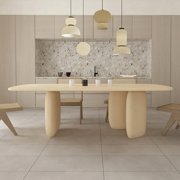 Contemporary Rectangle Dinner Table Dining Room Solid Wood Dining Table