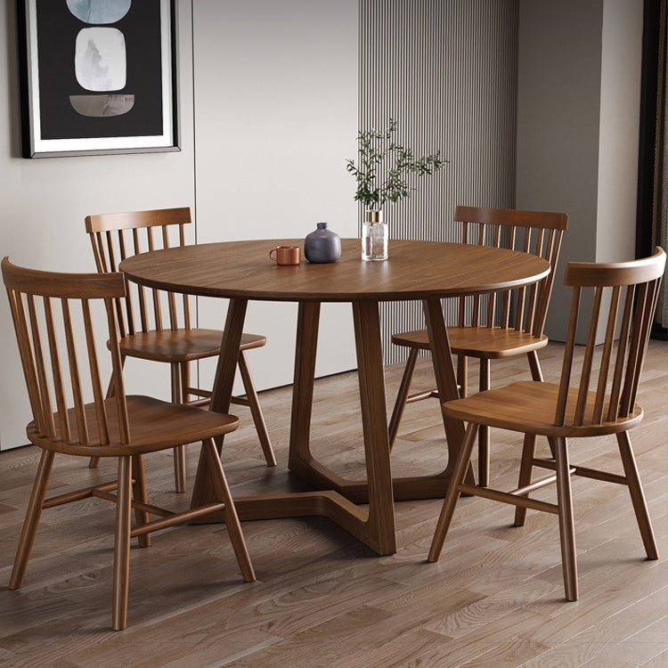 Dining Room Dinner Table Round Wood Top Kitchen Dining Table