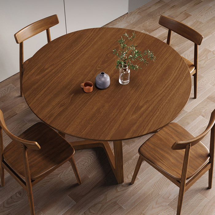Dining Room Dinner Table Round Wood Top Kitchen Dining Table