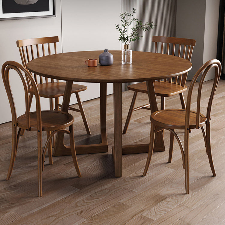 Dining Room Dinner Table Round Wood Top Kitchen Dining Table
